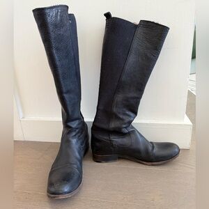Black Leather Frye Boots